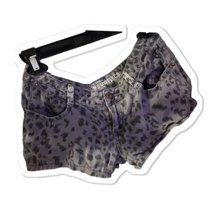 Mossimo Supply Co. Gray Animal Print Jean Shorts